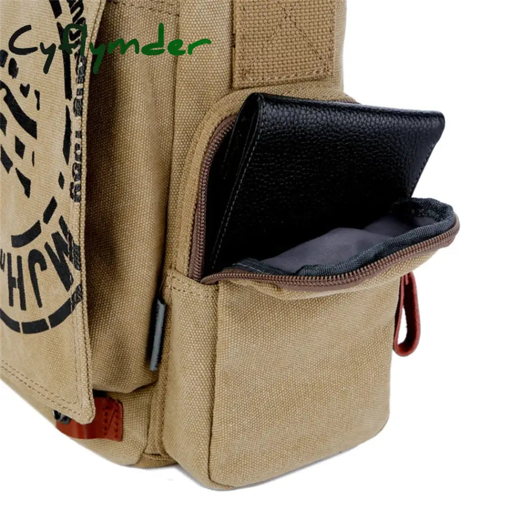 Cyflymder Men’s Fashion Canvas Shoulder Bags Business Travel Crossbody Men Messenger Briefcase