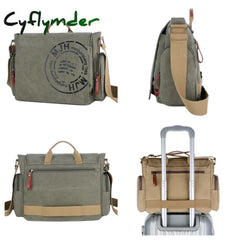 Cyflymder Men’s Fashion Canvas Shoulder Bags Business Travel Crossbody Men Messenger Briefcase