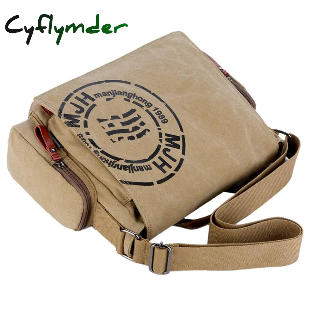 Cyflymder Men’s Fashion Canvas Shoulder Bags Business Travel Crossbody Men Messenger Briefcase