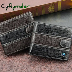 Cyflymder Men’s Leather Wallet Brand Short Handy Purse Male Pocket Bag For Coin Money Zipper Mini