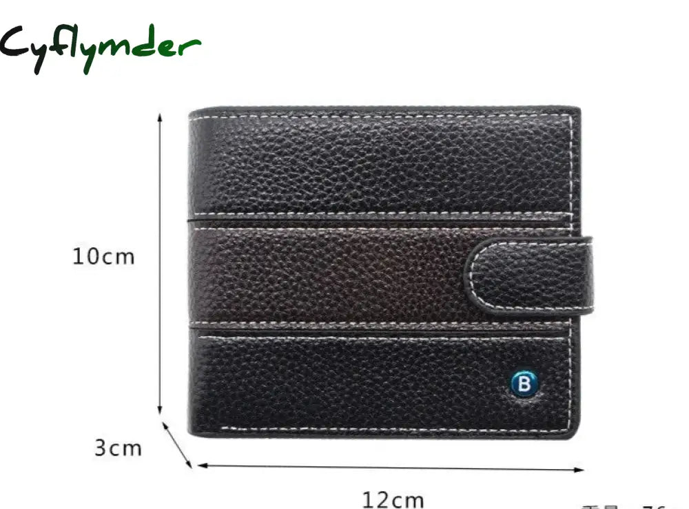 Cyflymder Men’s Leather Wallet Brand Short Handy Purse Male Pocket Bag For Coin Money Zipper Mini