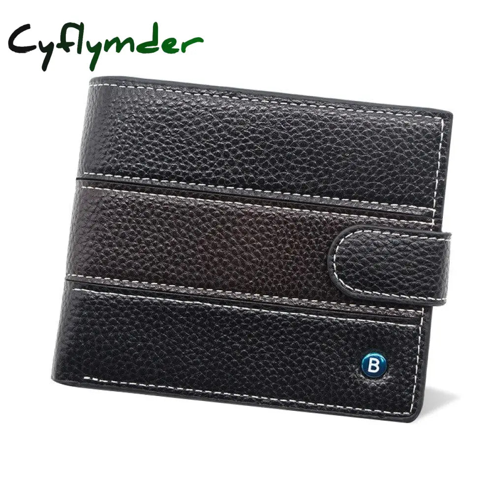 Cyflymder Men’s Leather Wallet Brand Short Handy Purse Male Pocket Bag For Coin Money Zipper Mini