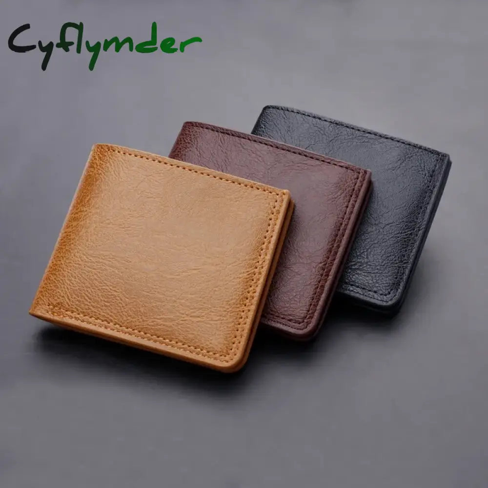 Cyflymder Men’s Long Thin Slim Wallets Vintage Pu Leather Male Credit Card Holder Brown Money