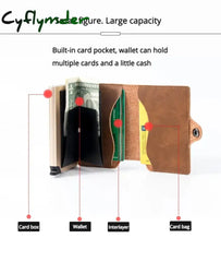 Cyflymder Mens Slim Wallet With Money Clip Pop Up Rfid Blocking Credit Card Holder Minimalist For