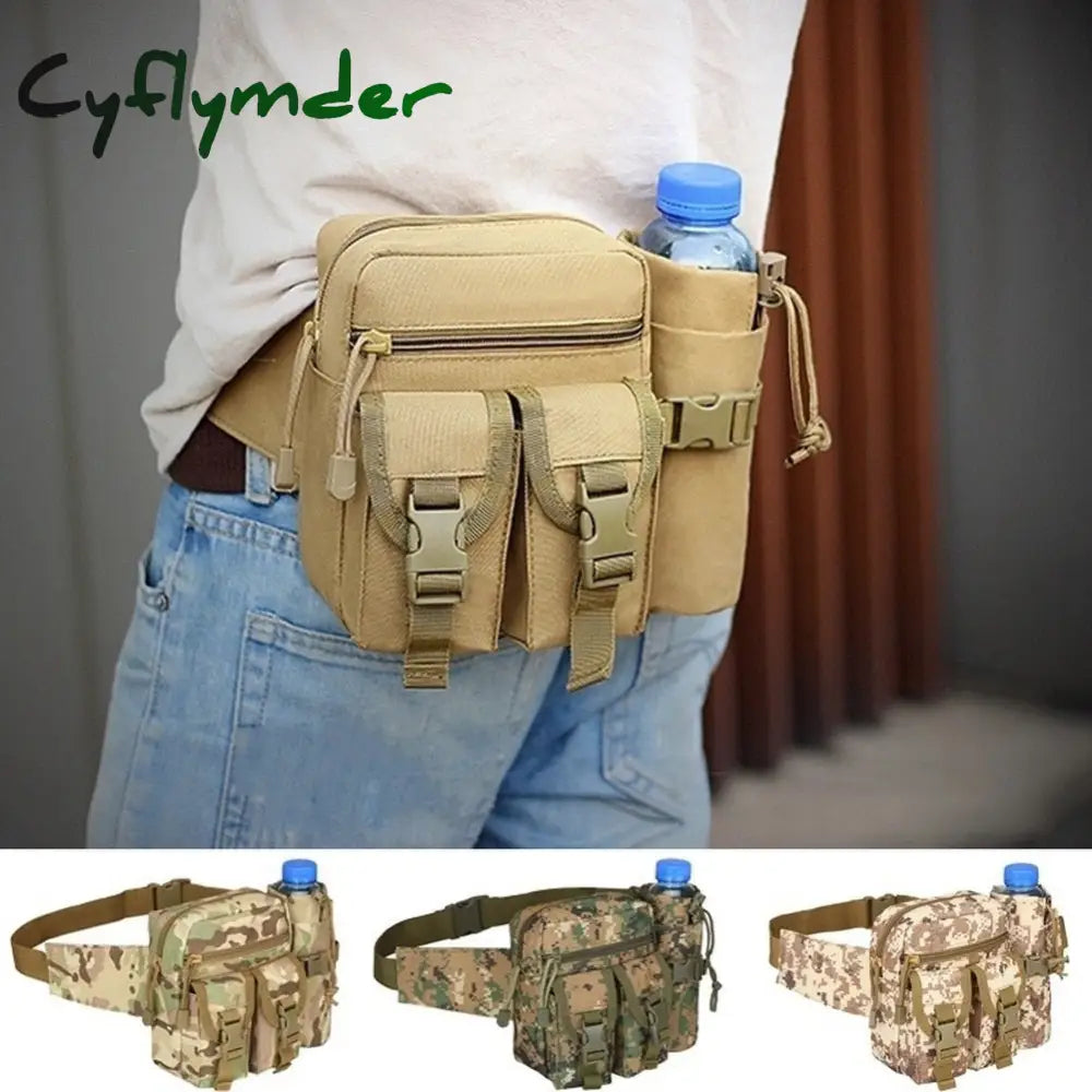 Cyflymder Men’s Tactical Casual Fanny Waterproof Pouch Waist Bag Packs Outdoor Military Hunting