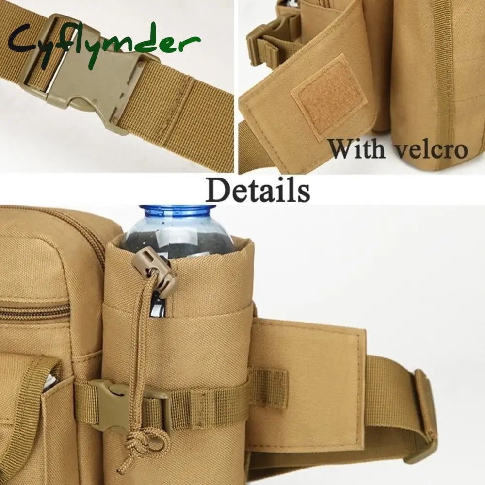 Cyflymder Men’s Tactical Casual Fanny Waterproof Pouch Waist Bag Packs Outdoor Military Hunting