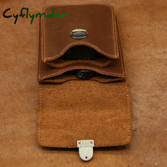 Cyflymder Men’s Waist Pack Genuine Leather Pouch Bag For Men Fanny Cow Mini Phone Vintage Big