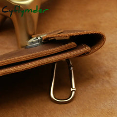 Cyflymder Men’s Waist Pack Genuine Leather Pouch Bag For Men Fanny Cow Mini Phone Vintage Big