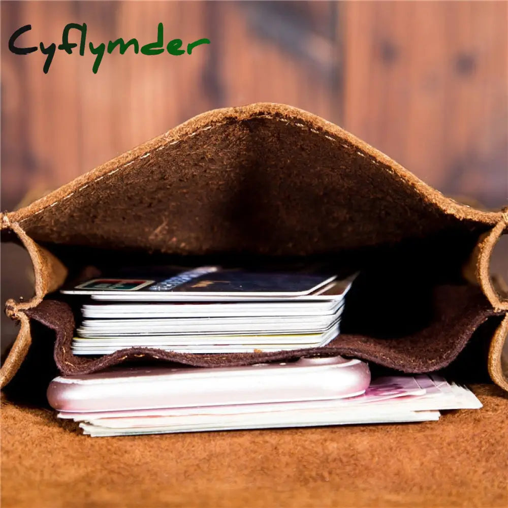 Cyflymder Men’s Waist Pack Genuine Leather Pouch Bag For Men Fanny Cow Mini Phone Vintage Big