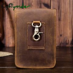 Cyflymder Men’s Waist Pack Genuine Leather Pouch Bag For Men Fanny Cow Mini Phone Vintage Big