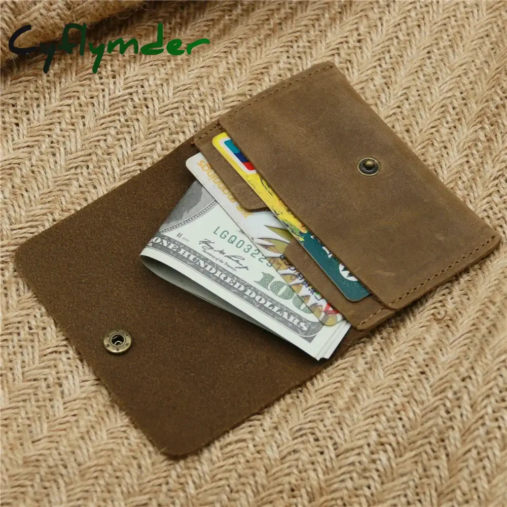 Cyflymder Mens Wallet Genuine Leather Coin Purse Ladies Card Mini Bag Clutch Feminine Men’s Slim