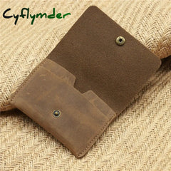 Cyflymder Mens Wallet Genuine Leather Coin Purse Ladies Card Mini Bag Clutch Feminine Men’s Slim