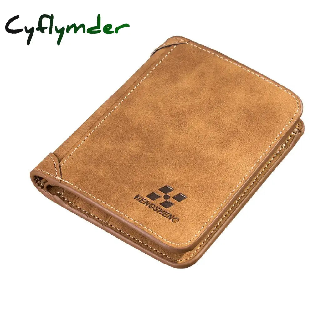 Cyflymder Men’s Wallet Leather Billfold Slim Hipster Cowhide Credit Card/Id Holders Inserts Coin