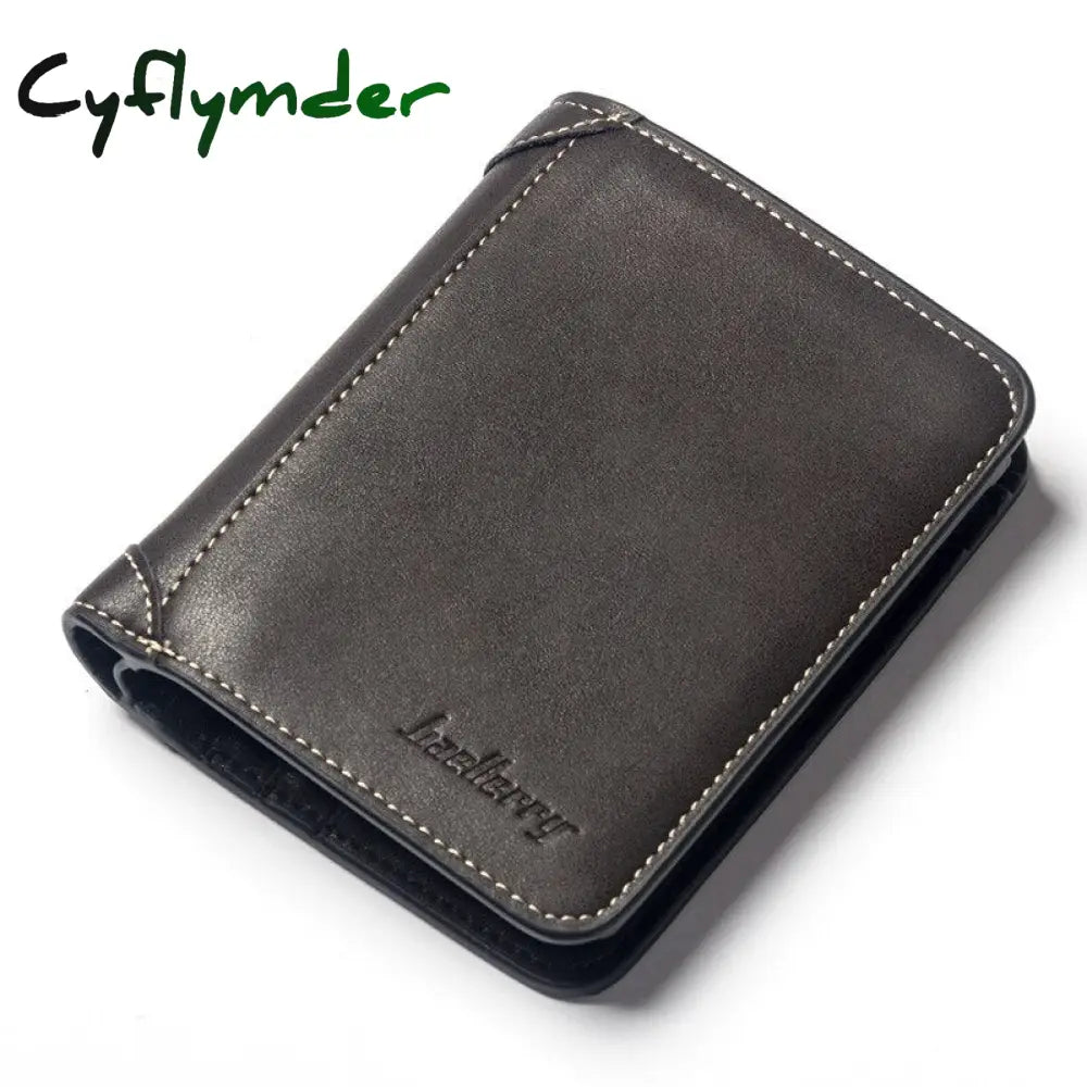 Cyflymder Men’s Wallet Leather Billfold Slim Hipster Cowhide Credit Card/Id Holders Inserts Coin