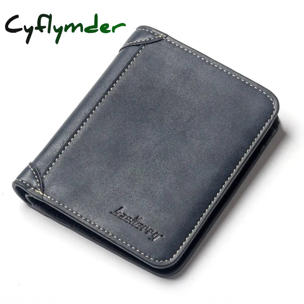 Cyflymder Men’s Wallet Leather Billfold Slim Hipster Cowhide Credit Card/Id Holders Inserts Coin