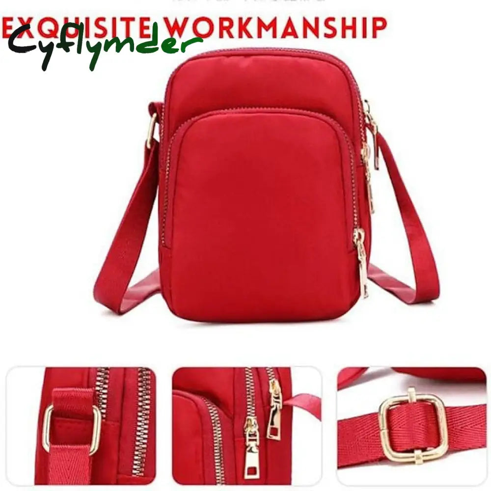 Cyflymder Men’s Women’s Crossbody Bag Shoulder Mobile Phone Nylon Outdoor Valentine’s Day