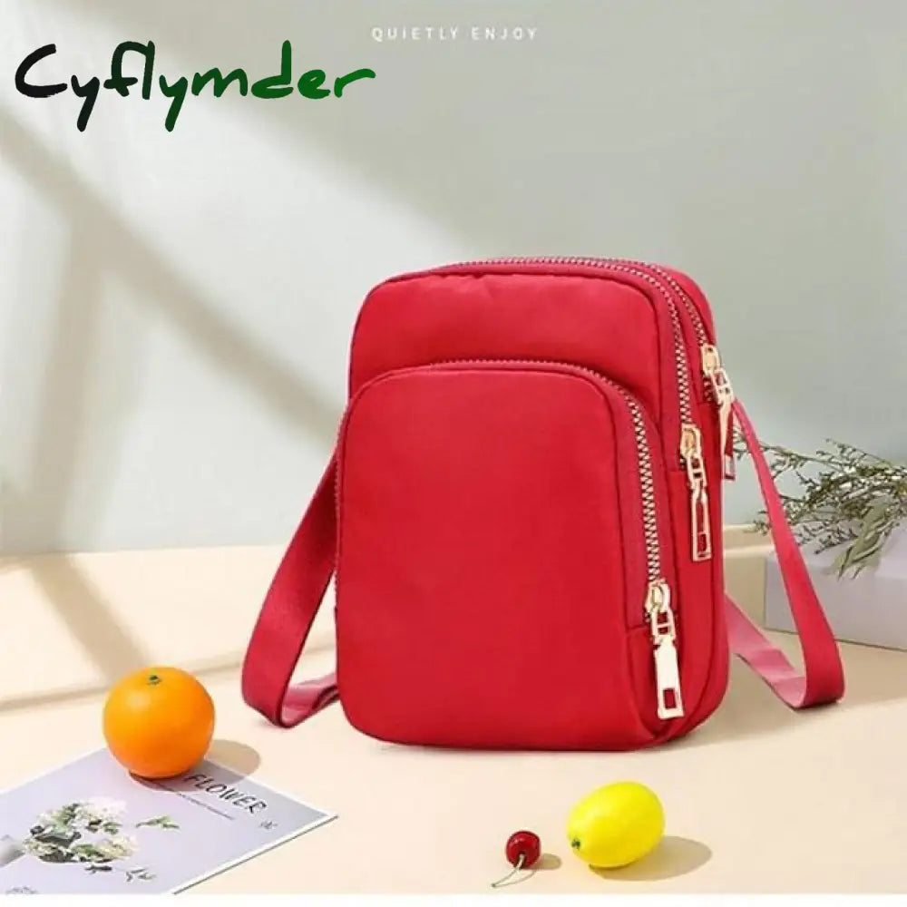 Cyflymder Men’s Women’s Crossbody Bag Shoulder Mobile Phone Nylon Outdoor Valentine’s Day