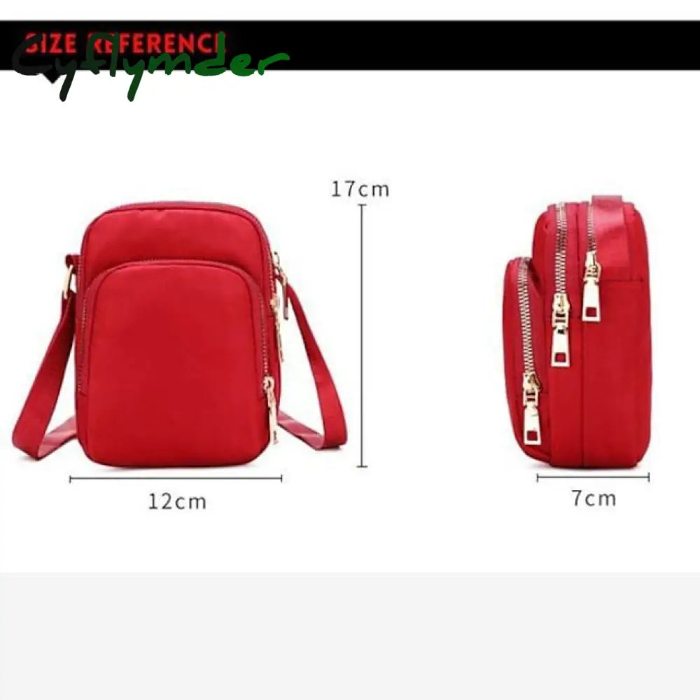 Cyflymder Men’s Women’s Crossbody Bag Shoulder Mobile Phone Nylon Outdoor Valentine’s Day