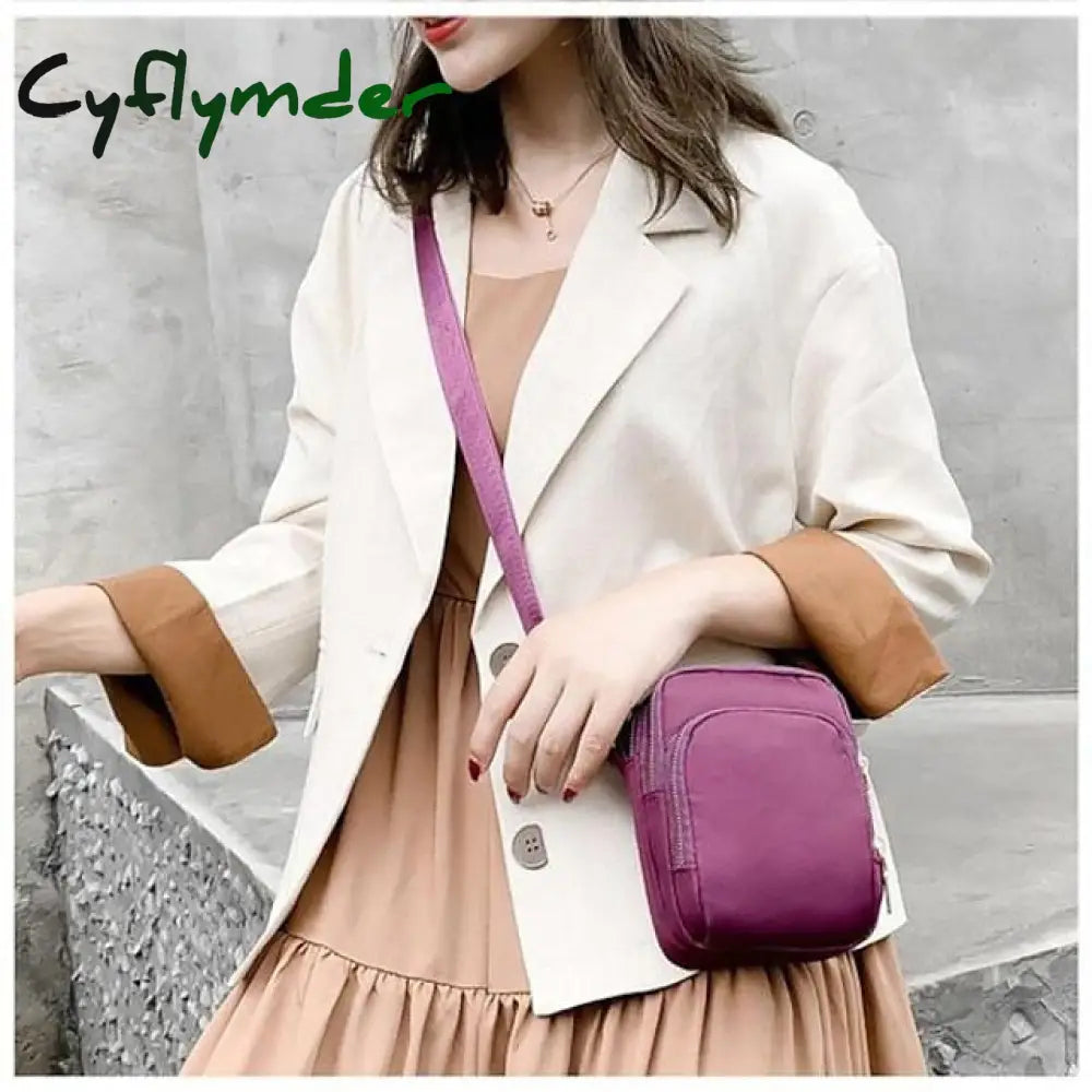 Cyflymder Men’s Women’s Crossbody Bag Shoulder Mobile Phone Nylon Outdoor Valentine’s Day