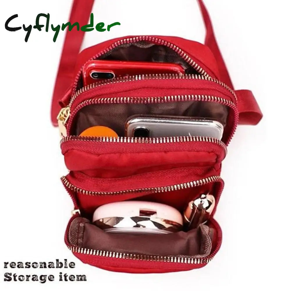 Cyflymder Men’s Women’s Crossbody Bag Shoulder Mobile Phone Nylon Outdoor Valentine’s Day
