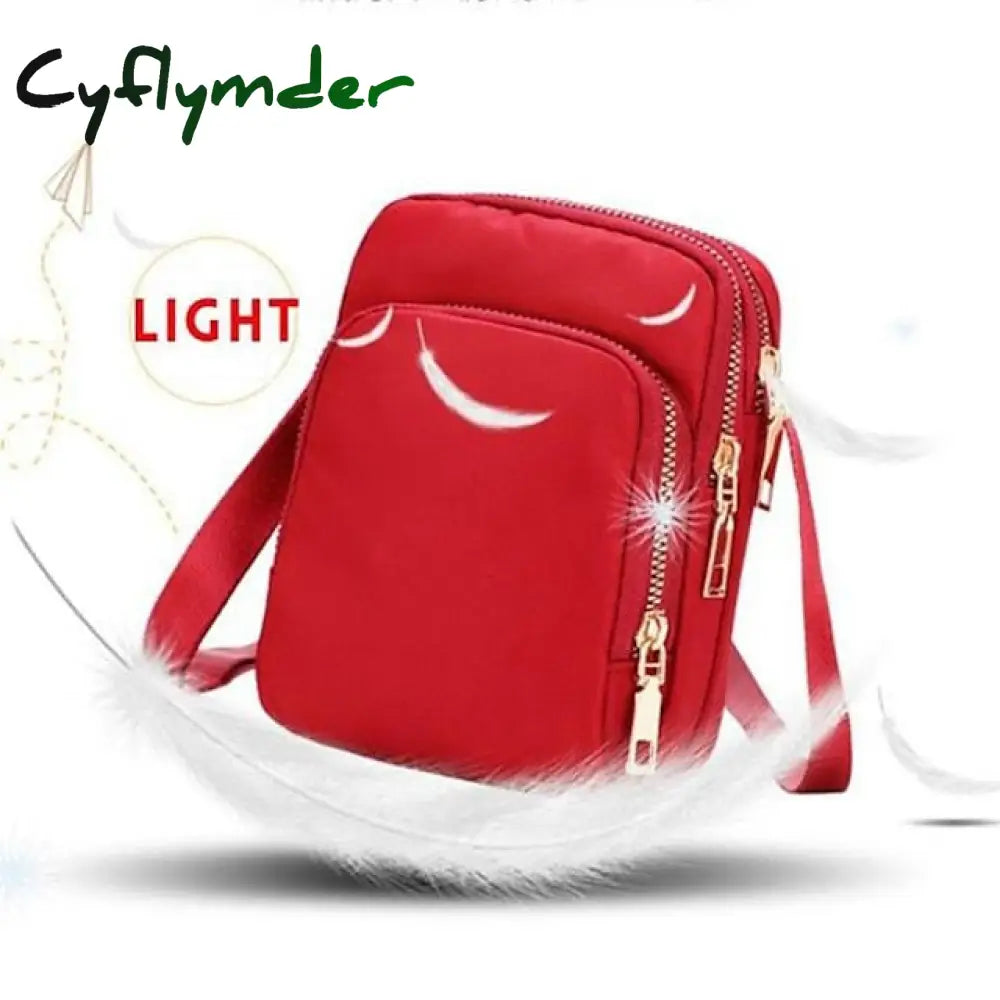 Cyflymder Men’s Women’s Crossbody Bag Shoulder Mobile Phone Nylon Outdoor Valentine’s Day