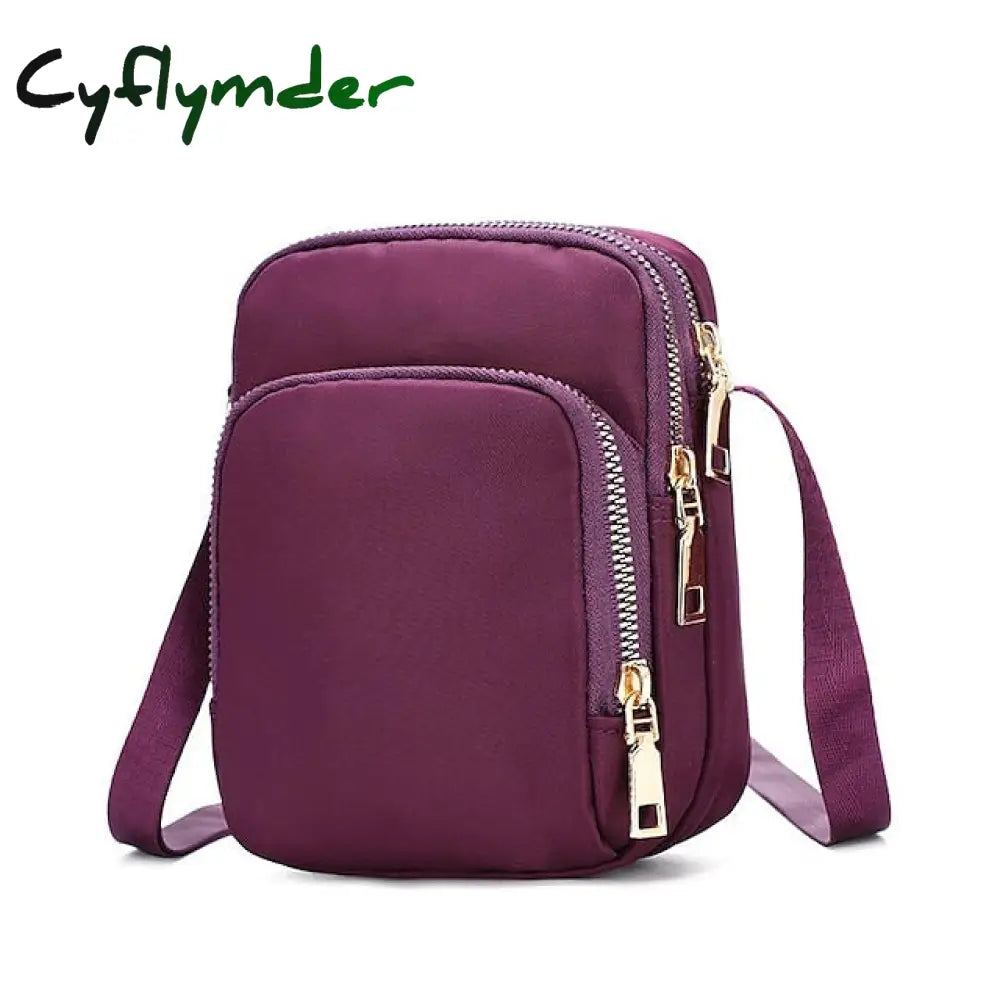 Cyflymder Men’s Women’s Crossbody Bag Shoulder Mobile Phone Nylon Outdoor Valentine’s Day