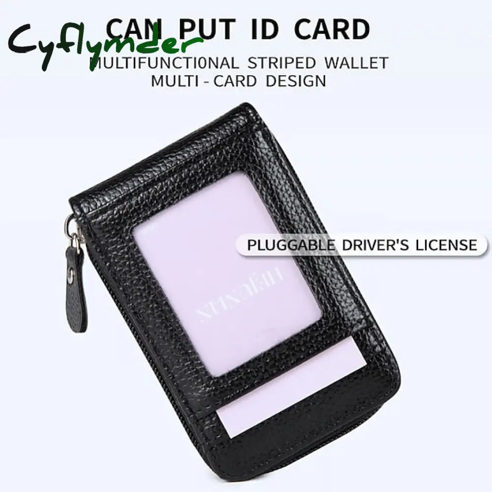 Cyflymder Men’s Women’s Wallet Credit Card Holder Pu Leather Outdoor Shopping Daily Zipper