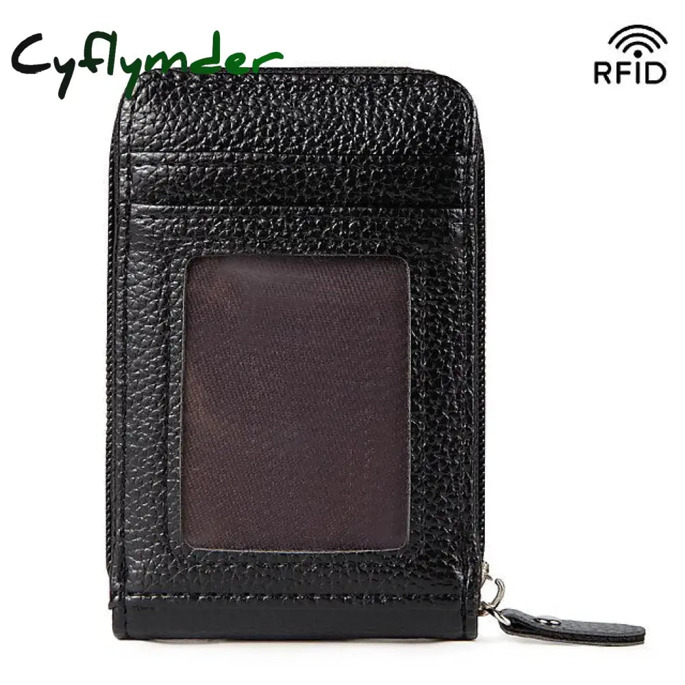 Cyflymder Men’s Women’s Wallet Credit Card Holder Pu Leather Outdoor Shopping Daily Zipper