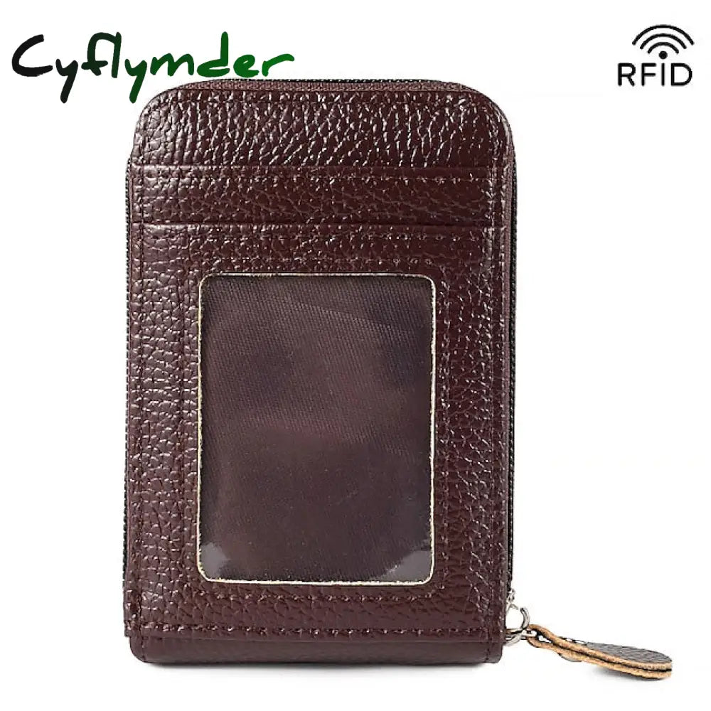 Cyflymder Men’s Women’s Wallet Credit Card Holder Pu Leather Outdoor Shopping Daily Zipper