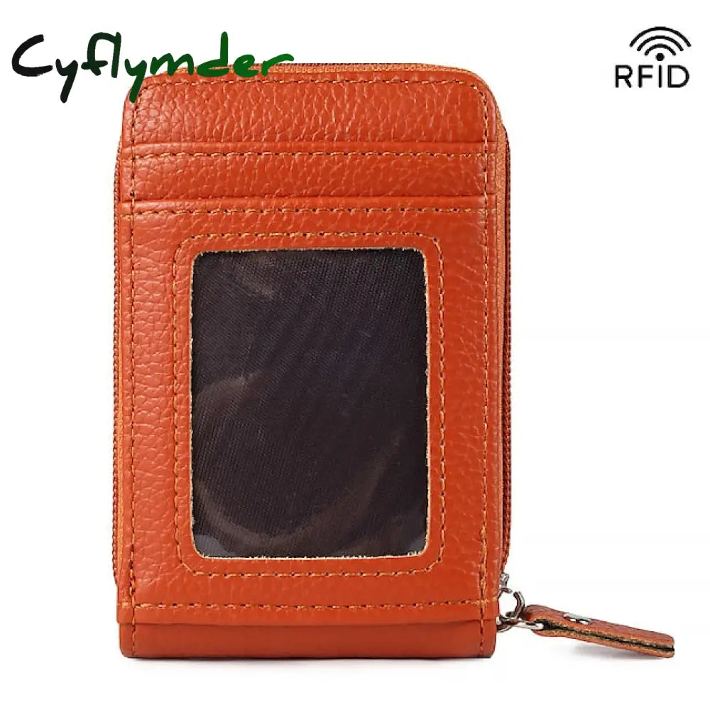 Cyflymder Men’s Women’s Wallet Credit Card Holder Pu Leather Outdoor Shopping Daily Zipper