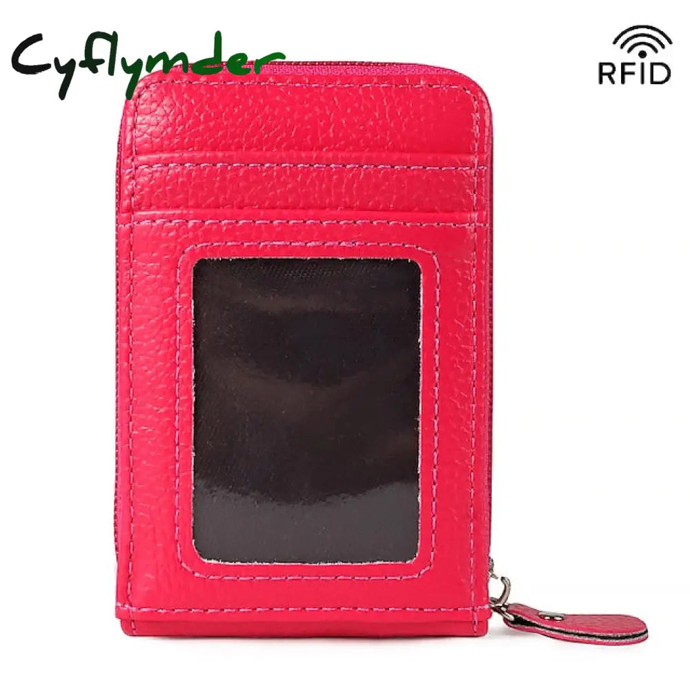 Cyflymder Men’s Women’s Wallet Credit Card Holder Pu Leather Outdoor Shopping Daily Zipper