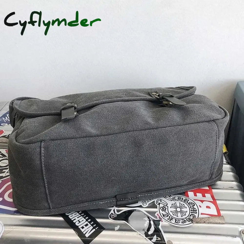 Cyflymder Messenger Bags Women Japanese Fashion Vintage Large Capacity Cross-Body Canvas Bag Unisex