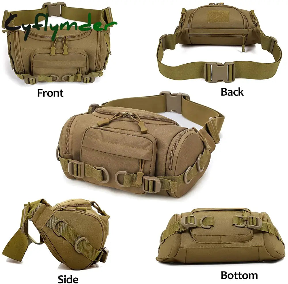 Cyflymder Military Waist Bag Tactical Fanny Pack Adjustable Strap Waterproof Sport Mobile Phone