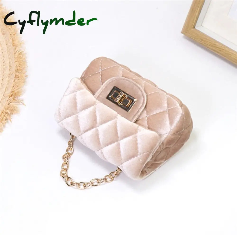 Cyflymder Mini 12Cm Children Shoulder Bag Hot Pink Velvet Handbag High End Pu Kid Evening Christmas