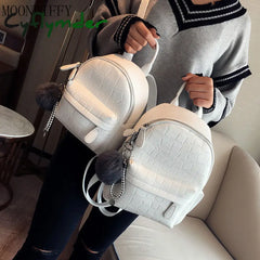 Cyflymder Mini Backpacks Women Pu Leather Cute Small Backpack Female White Back Pack Black For Teen