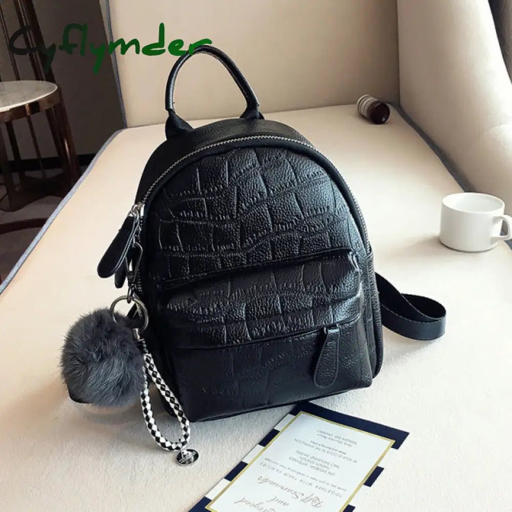 Cyflymder Mini Backpacks Women Pu Leather Cute Small Backpack Female White Back Pack Black For Teen