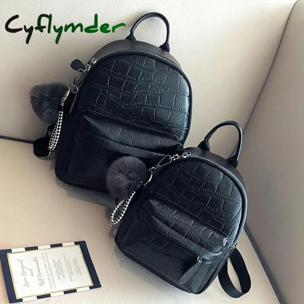 Cyflymder Mini Backpacks Women Pu Leather Cute Small Backpack Female White Back Pack Black For Teen