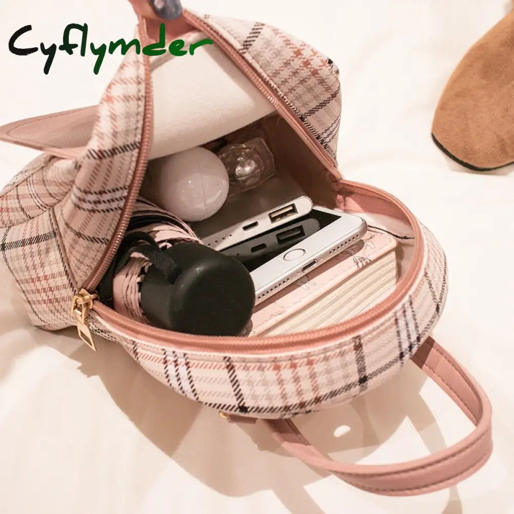 Cyflymder Mini Crossbody Bag For Teenage Girl Plaid Women Shoulder Phone Purse Korean Style New