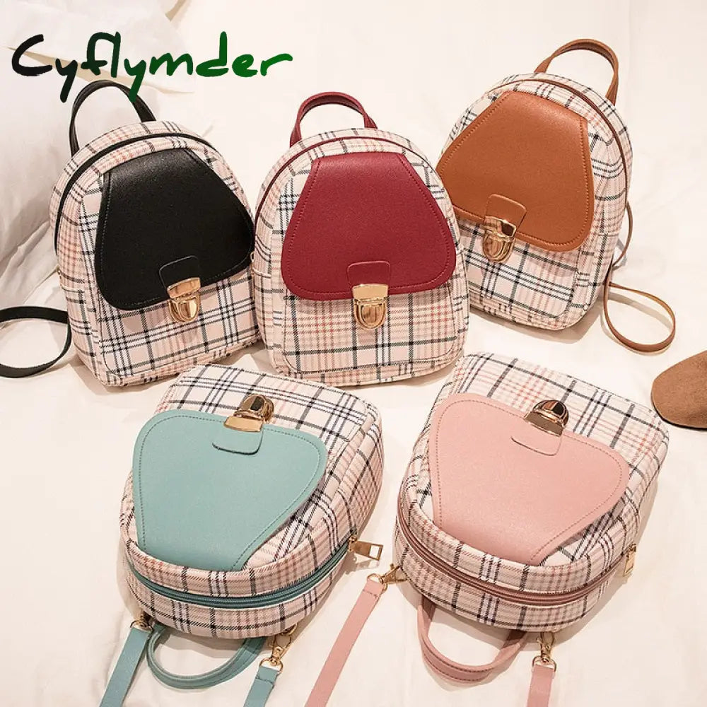 Cyflymder Mini Crossbody Bag For Teenage Girl Plaid Women Shoulder Phone Purse Korean Style New