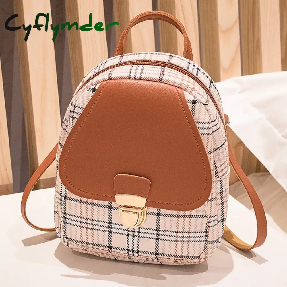 Cyflymder Mini Crossbody Bag For Teenage Girl Plaid Women Shoulder Phone Purse Korean Style New