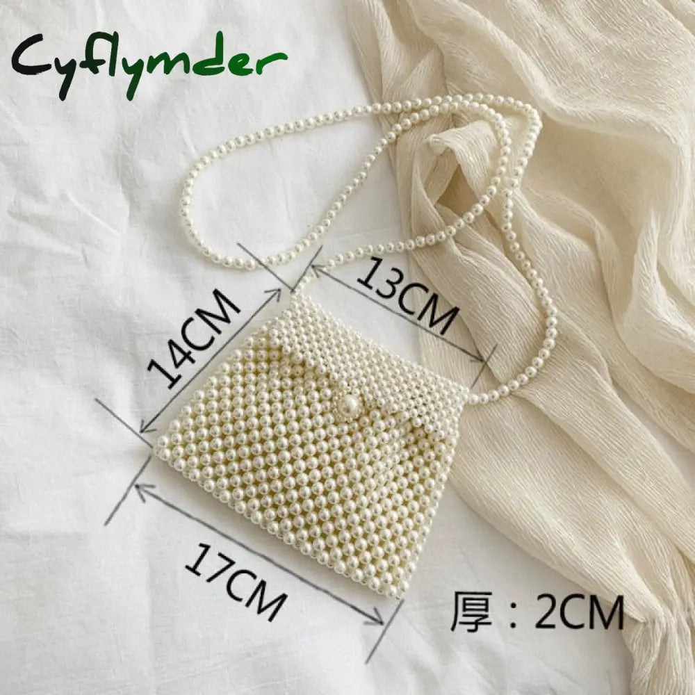 Cyflymder Mini Pearl Bag Handmade Vintage Eva Beaded Fashion Banquet Party Shoulder Female Wedding