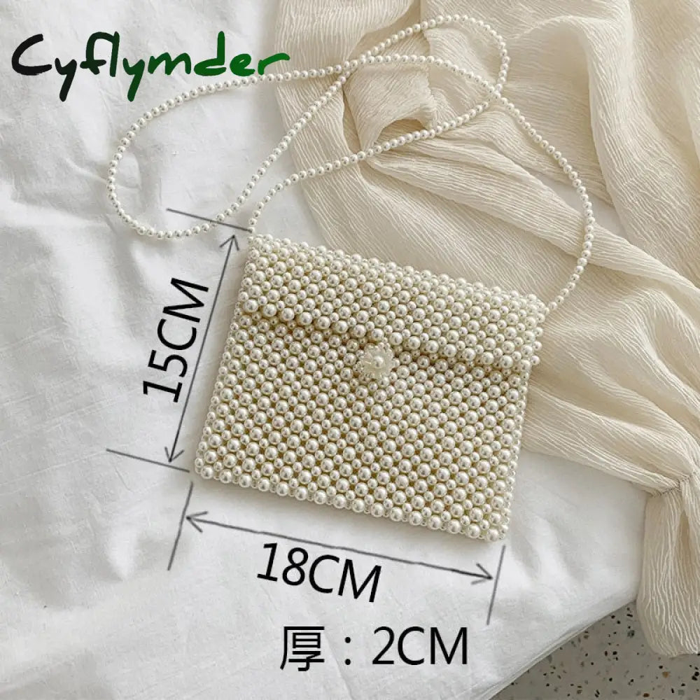 Cyflymder Mini Pearl Bag Handmade Vintage Eva Beaded Fashion Banquet Party Shoulder Female Wedding