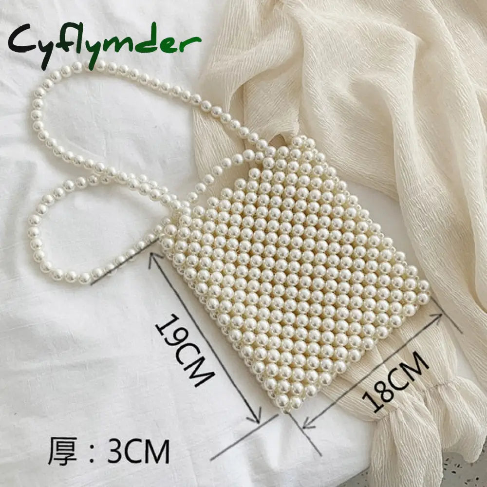 Cyflymder Mini Pearl Bag Handmade Vintage Eva Beaded Fashion Banquet Party Shoulder Female Wedding