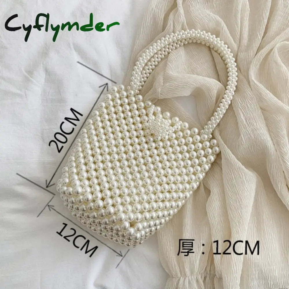 Cyflymder Mini Pearl Bag Handmade Vintage Eva Beaded Fashion Banquet Party Shoulder Female Wedding