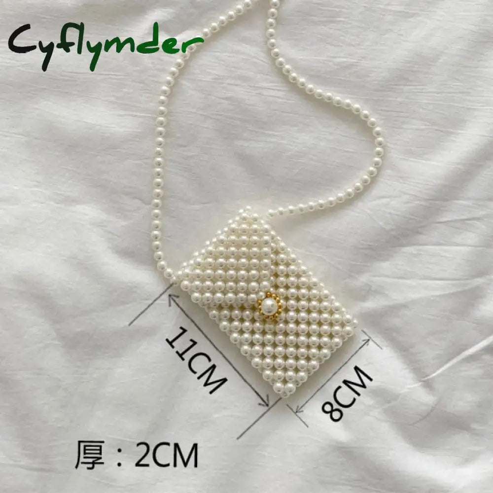 Cyflymder Mini Pearl Bag Handmade Vintage Eva Beaded Fashion Banquet Party Shoulder Female Wedding