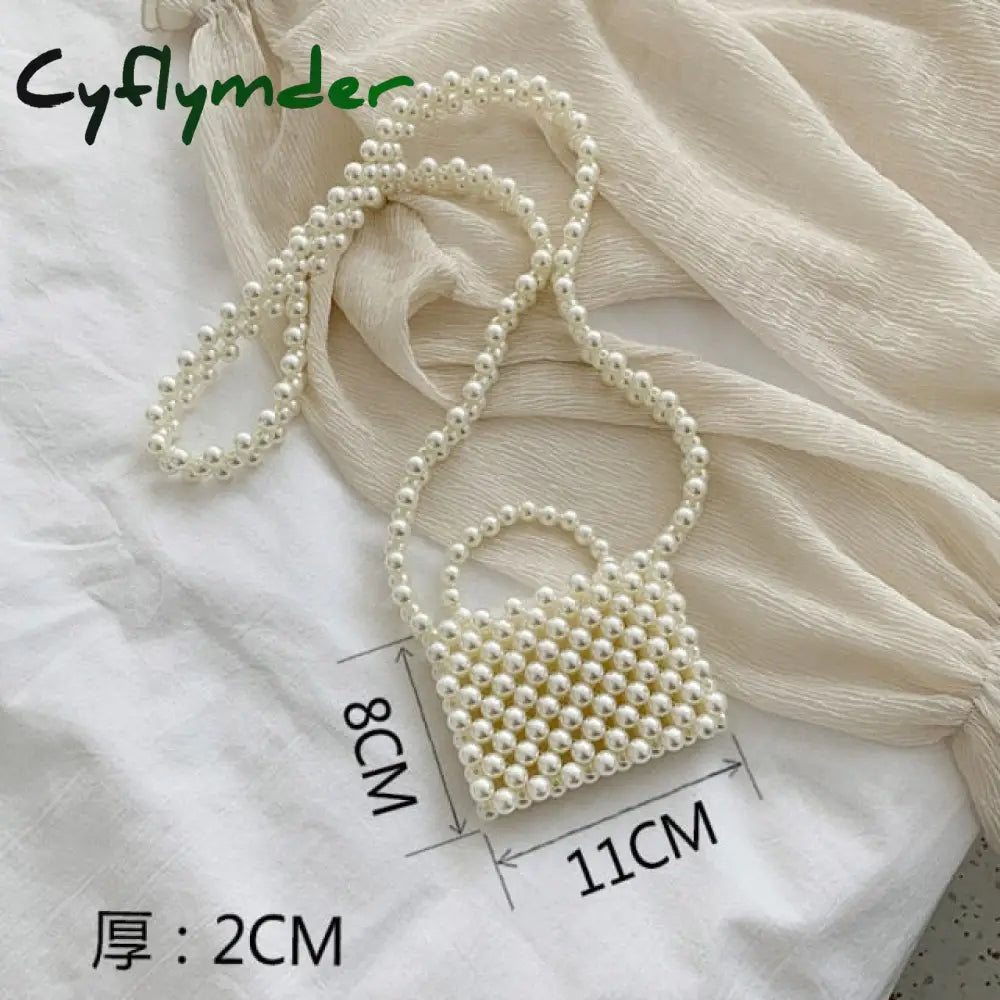 Cyflymder Mini Pearl Bag Handmade Vintage Eva Beaded Fashion Banquet Party Shoulder Female Wedding