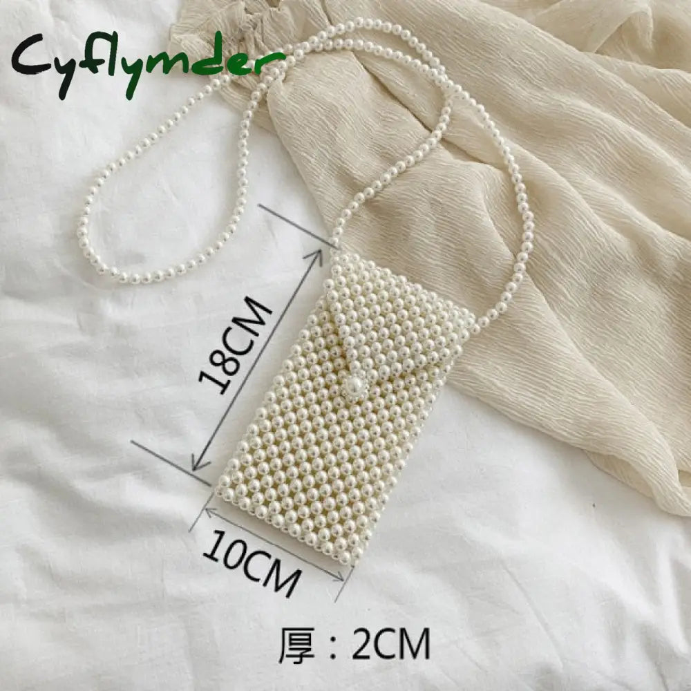 Cyflymder Mini Pearl Bag Handmade Vintage Eva Beaded Fashion Banquet Party Shoulder Female Wedding