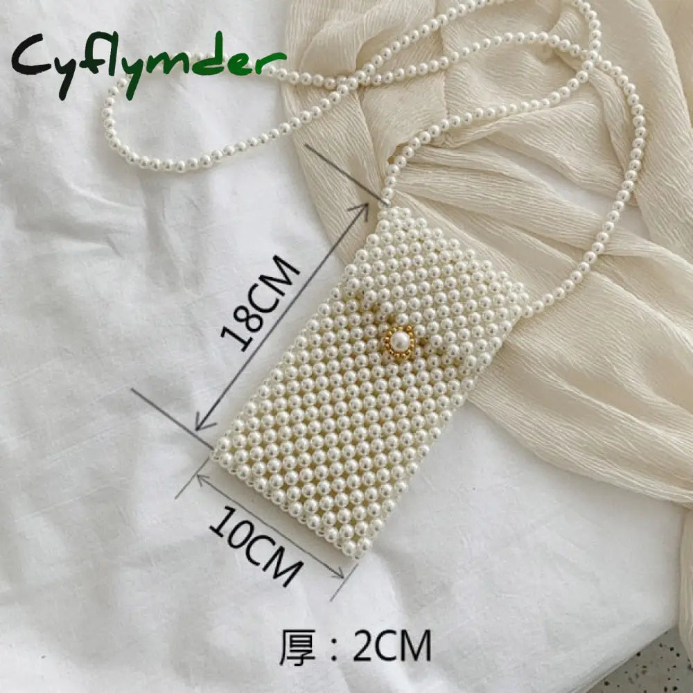 Cyflymder Mini Pearl Bag Handmade Vintage Eva Beaded Fashion Banquet Party Shoulder Female Wedding