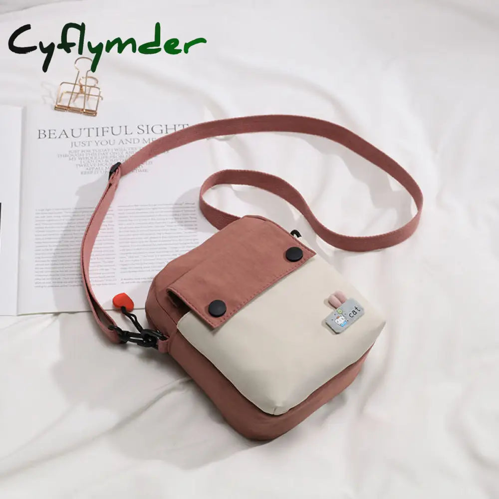 Cyflymder Mini Shoulder Bag Female Small Canvas Fashion Cross Body Casual Handbag Simple Zipper