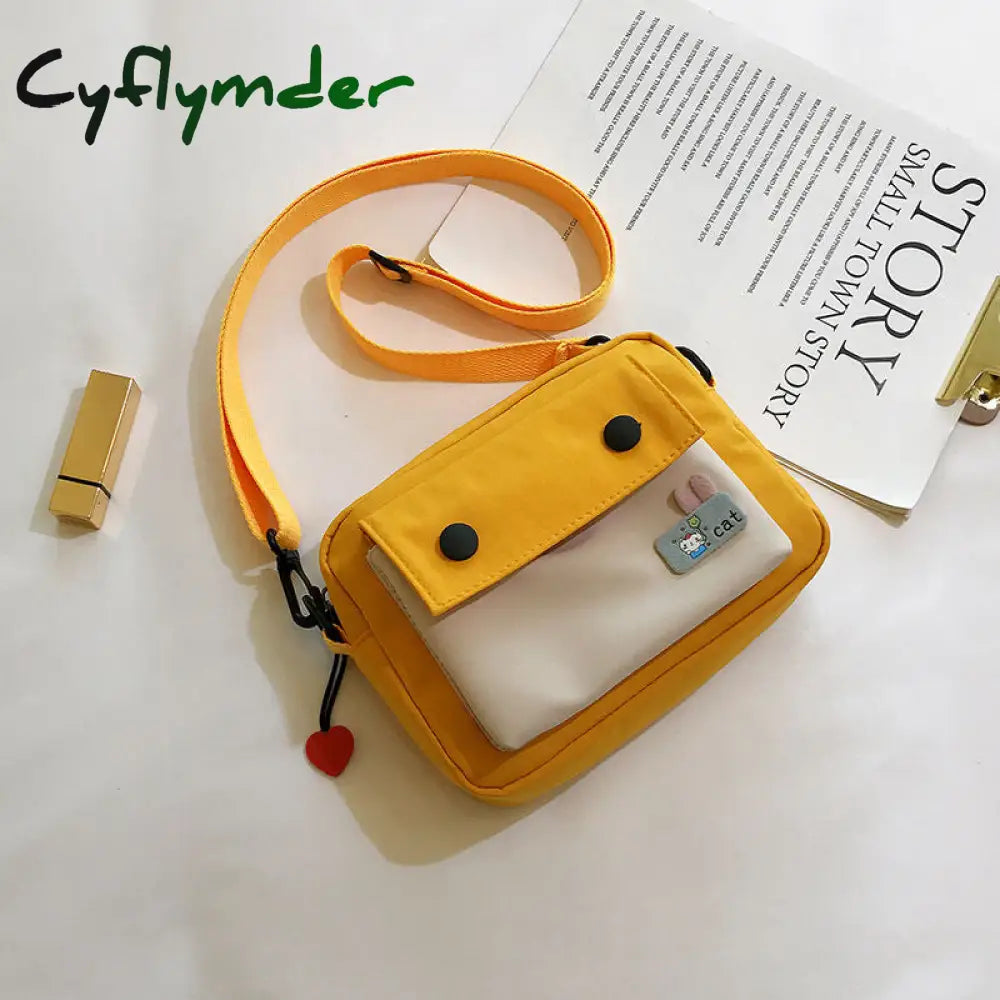 Cyflymder Mini Shoulder Bag Female Small Canvas Fashion Cross Body Casual Handbag Simple Zipper